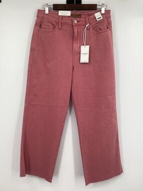 Judy Blue Dusty Rose High-Rise Wide Crop Jeans